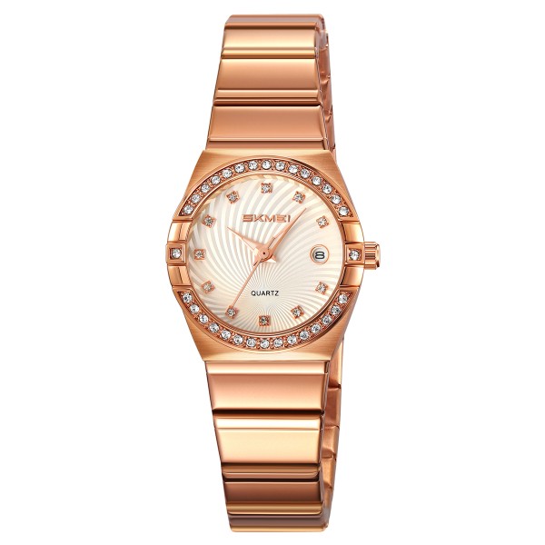 Жіночий годинник Skmei 2342RG Rose Gold з металевим браслетом та мінеральним склом