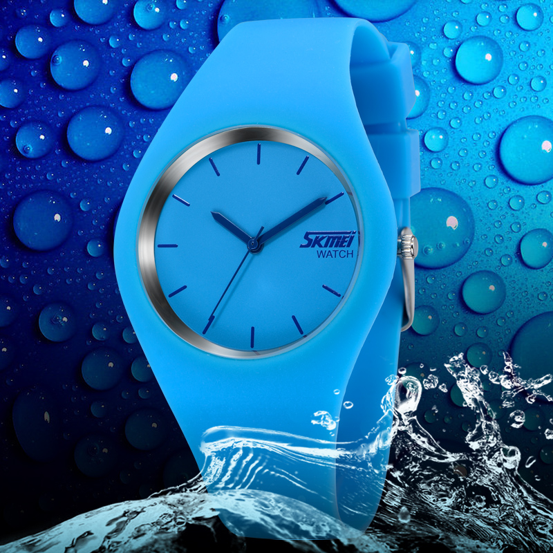 Наручные часы Skmei 9068LTBU Light Blue STOPPED в спортивном стиле с каучуковым ремешком