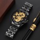 Мужские классические часы Skmei 9193BKBK Black-Black с металлическим браслетом и минеральным стеклом