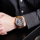 Мужские часы Skmei 9193GDBU Gold-Blue с золотистым браслетом и синим циферблатом