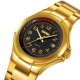 Мужские часы Skmei 9320GDBK Gold-Black классические золотистые с черным циферблатом