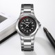 Чоловічий класичний годинник Skmei 9320SIBK Silver-Black зі сріблястим браслетом та чорним циферблатом