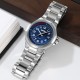 Мужские классические часы Skmei 9320SIBU Silver-Blue с синим циферблатом и металлическим браслетом
