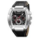 Чоловічий годинник Skmei 9357SIBK Silver-Black зі сріблястим корпусом, хронографом та шкіряним ремінцем