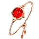 Жіночий годинник Skmei 1805RD Red з червоним циферблатом та браслетом кольору рожеве золото