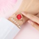 Жіночий годинник Skmei 1805RD Red з червоним циферблатом та браслетом кольору рожеве золото