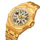 Мужские механические часы Skmei M036SGD Gold Steel с автоподзаводом и золотистым браслетом
