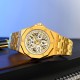 Мужские механические часы Skmei M036SGD Gold Steel с автоподзаводом и золотистым браслетом