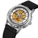 Чоловічий механічний годинник Skmei M035LSIBK Silver-Black Leather з автопідзаводом та шкіряним ремінцем