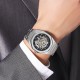 Мужские механические часы Skmei M034SI Silver STOPPED с автоподзаводом и минеральным стеклом