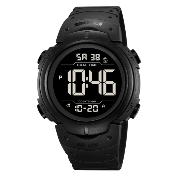 Чоловічий спортивний годинник Skmei 2304BKBK All Black з електронним циферблатом та водонепроникністю 5 ATM