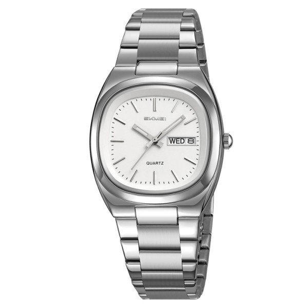 Чоловічий годинник Skmei 2420SIWT Silver-White з металевим браслетом та відображенням дати