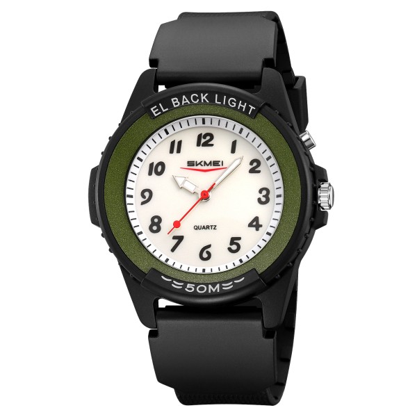 Чоловічий годинник Skmei 2433BKGN-AC Black-Green Namber з водонепроникністю 5 ATM та люмінесценцією