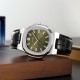 Мужские классические часы Skmei 2512SIGN Silver-Green с кожаным ремешком и минеральным стеклом