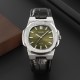 Мужские классические часы Skmei 2512SIGN Silver-Green с кожаным ремешком и минеральным стеклом
