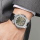 Мужские классические часы Skmei 2512SIGN Silver-Green с кожаным ремешком и минеральным стеклом