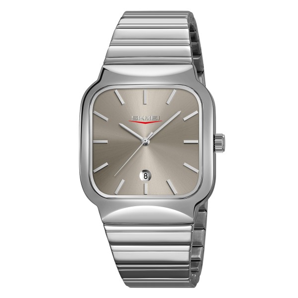Чоловічий класичний годинник Skmei 9361SIGY Silver-Grey зі сріблястим металевим браслетом