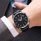 Чоловічий годинник Skmei 2490SIBK Silver-Black з мінеральним склом та шкіряним ремінцем