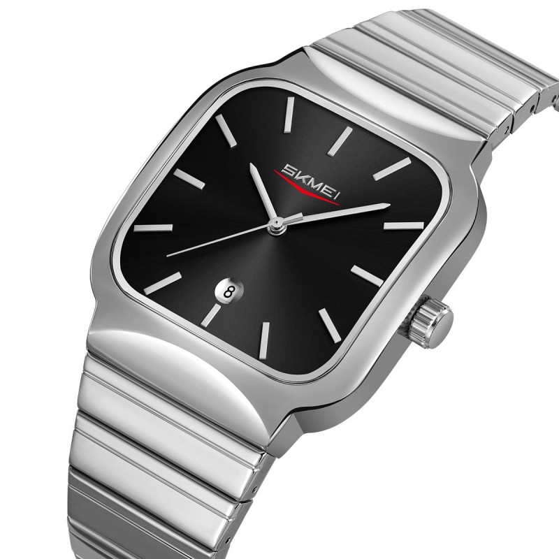 Чоловічий годинник Skmei 9361SIBK Silver-Black класичний з металевим браслетом та датою