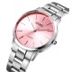 Жіночий годинник Skmei 1694PK Pink зі сріблястим металевим браслетом та рожевим циферблатом