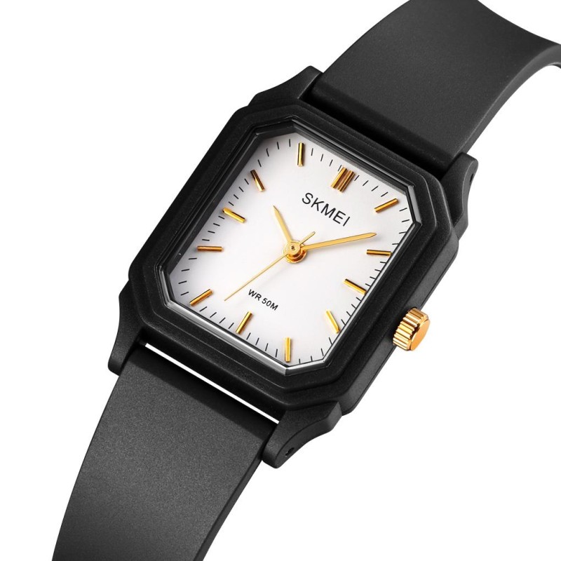 Жіночий годинник Skmei 1651BKGD Black-Gold з мінеральним склом та водозахистом 5 ATM