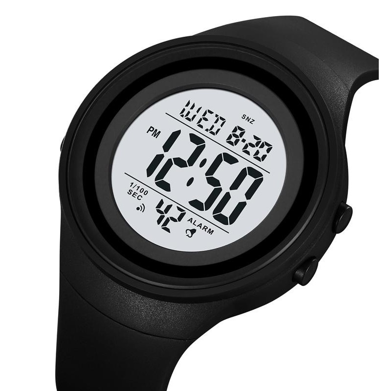 Чоловічий спортивний годинник Skmei 2093BKWT Black-White з електронним циферблатом та підсвічуванням