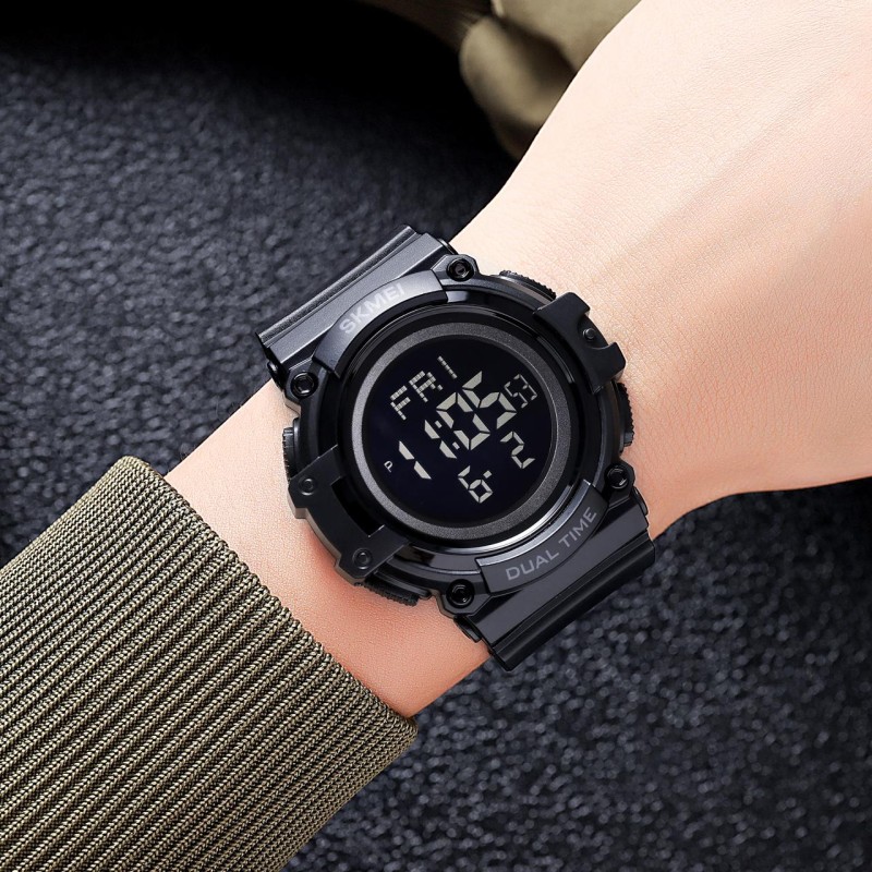Мужские спортивные часы Skmei 2230BKBK All Black с подсветкой и водозащитой 5 ATM