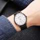 Мужские классические часы Skmei 2308BK Black STOPPED с минеральным стеклом и кожаным ремешком
