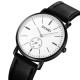 Мужские классические часы Skmei 2308BK Black STOPPED с минеральным стеклом и кожаным ремешком