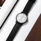 Мужские классические часы Skmei 2308BK Black STOPPED с минеральным стеклом и кожаным ремешком