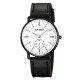 Мужские классические часы Skmei 2308BK Black STOPPED с минеральным стеклом и кожаным ремешком