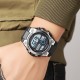 Мужские спортивные часы Skmei 2318BKSI Black-Silver с электронным циферблатом и подсветкой