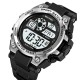 Мужские спортивные часы Skmei 2318BKSI Black-Silver с электронным циферблатом и подсветкой