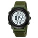 Чоловічий спортивний годинник Skmei 2497NAGWT Army Green-White з нейлоновим ремінцем та підсвічуванням