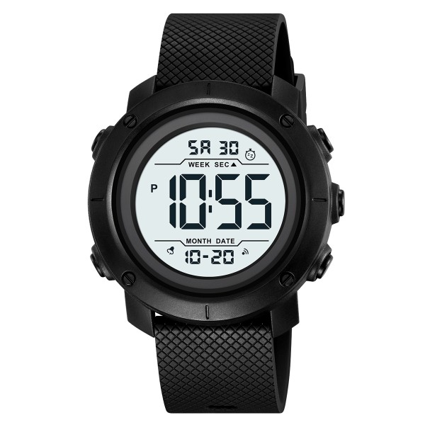 Чоловічий спортивний годинник Skmei 2497PBKWT Black-White з електронним циферблатом та водозахистом 5 ATM