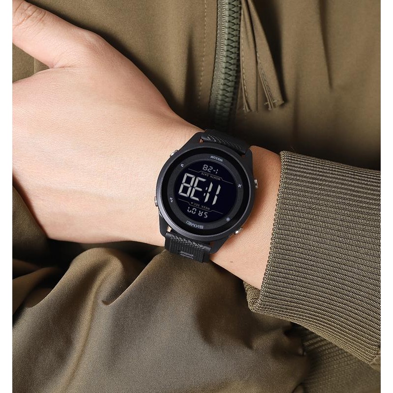 Мужские спортивные часы Skmei 2498PBKBK All Black с водонепроницаемостью 5 ATM и таймером