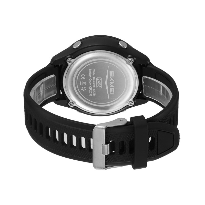 Мужские спортивные часы Skmei 2498PBKBK All Black с водонепроницаемостью 5 ATM и таймером