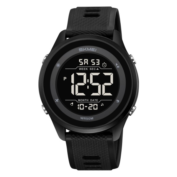 Мужские спортивные часы Skmei 2498PBKBK All Black с водонепроницаемостью 5 ATM и таймером