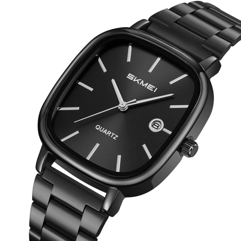 Мужские часы Skmei 2551BKBK All Black с металлическим браслетом и минеральным стеклом
