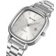 Чоловічий класичний годинник Skmei 2551SISI All Silver зі сріблястим браслетом та білим циферблатом