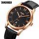 Чоловічий класичний годинник Skmei 9261BKBK All Black з мінеральним склом та шкіряним ремінцем