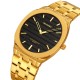 Мужские классические часы Skmei 9372GDBK Gold-Black с металлическим браслетом и минеральным стеклом