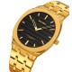 Мужские классические часы Skmei 9372GDBK Gold-Black с металлическим браслетом и минеральным стеклом