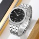 Чоловічий класичний годинник Skmei 9372SIBK Silver-Black зі сріблястим браслетом та мінеральним склом