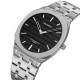 Чоловічий класичний годинник Skmei 9372SIBK Silver-Black зі сріблястим браслетом та мінеральним склом
