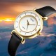 Жіночий класичний годинник Skmei 1330LGD Gold з шкіряним ремінцем та мінеральним склом