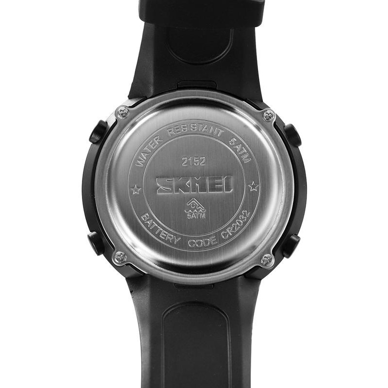 Чоловічий спортивний годинник Skmei 2152BKBK All Black з електронним циферблатом та підсвіткою