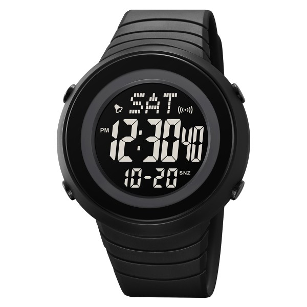 Чоловічий спортивний годинник Skmei 2152BKBK All Black з електронним циферблатом та підсвіткою