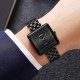 Жіночий годинник Skmei 2372BKBK All Black у квадратному корпусі з металевим браслетом
