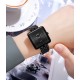 Жіночий годинник Skmei 2372BKBK All Black у квадратному корпусі з металевим браслетом